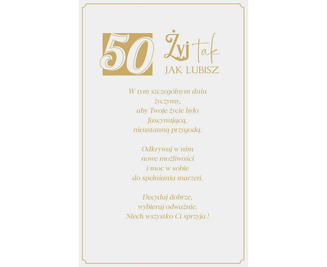 50th Birthday Card, Motorcyclist, 13x20,5 cm